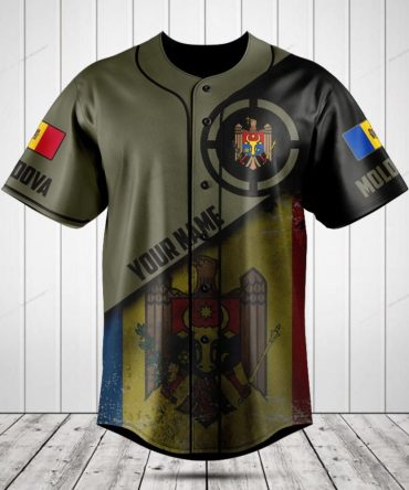 Custom Moldova Baseball Jersey – Personalized Name & Flag Design, Perfect Gift!