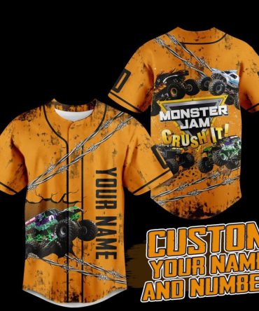 Custom Monster Truck Jersey - Personalize Name & Number - Perfect For Fans!