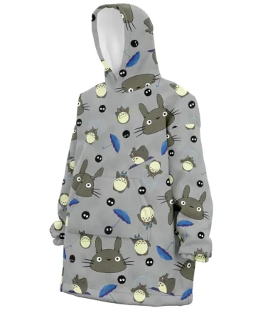 My Neighbor Totoro Pattern Studio Ghibli Hooded Blanket Hoodie