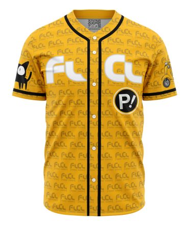 Flcl Inspired Yellow Baseball Jersey - Anime Graphic Tee For Fans