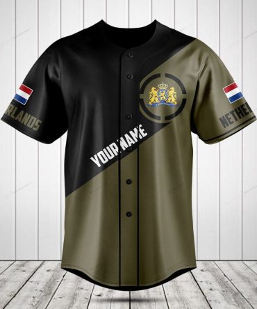 Custom Netherlands Baseball Jersey – Personalized Name & Flag Design