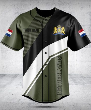 Custom Netherlands Baseball Jersey - Personalized Name & Flag Design