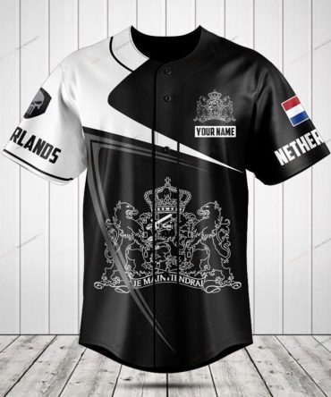 Customizable Netherlands Baseball Jersey - Personalized Name & Crest Design - Unique Gift Idea
