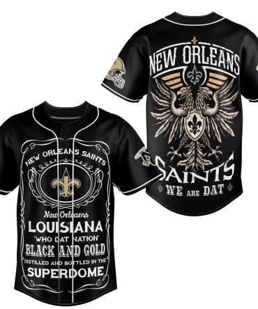 New Orleans Saints Jersey - Black & Gold Baseball Style - Who Dat Nation Fan Gear