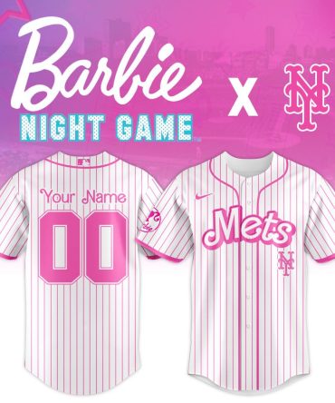 Custom Barbie X Mets Pink Jersey - Personalized Mlb Game Day Apparel