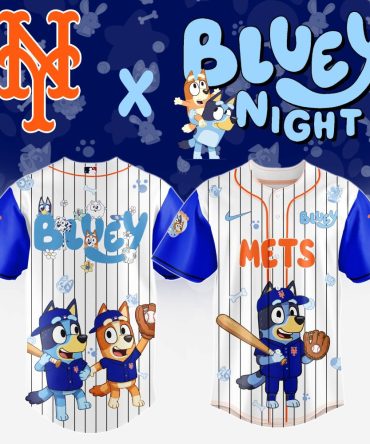 Limited Edition Mets X Bluey Kids' Baseball Jersey - Perfect For Young Fans!