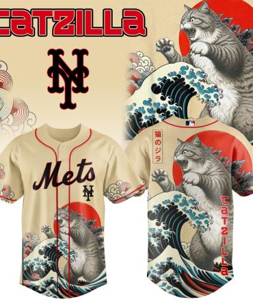 Unique Mets Baseball Jersey - Catzilla Design - Unleash Your Style With Fierce Fashion