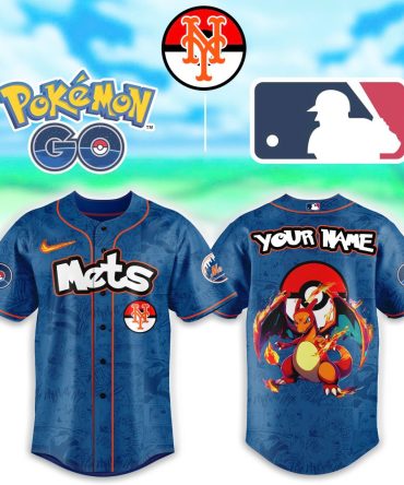 Custom Mets Pokémon Jersey - Charizard Design For Fans & Players - Personalize Now!