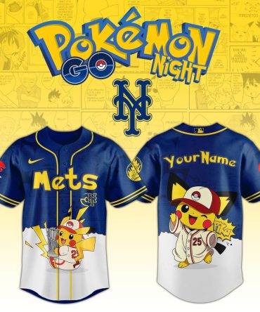 Custom Pokémon Mets Jersey – Pikachu Baseball Fan Gear For Game Night