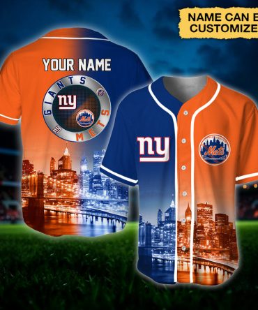 Customizable Ny Giants & Mets Skyline Jersey - Personalized Sports Fan Gift