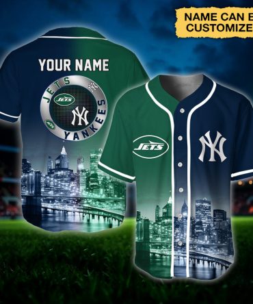 Customizable Yankees & Jets Cityscape Jersey – Personalized Sports Apparel