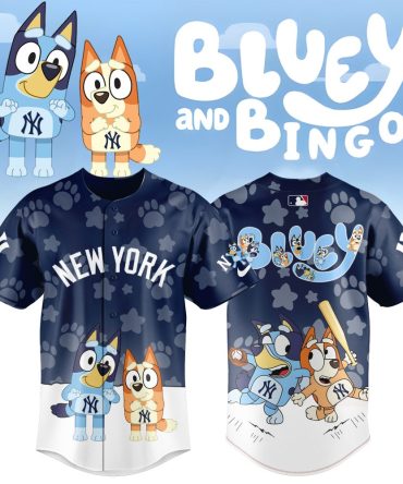 Bluey & Bingo New York Baseball Jersey – Fun Cartoon Fan Apparel For Kids & Adults