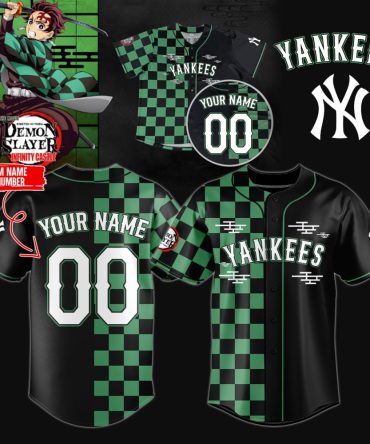 Custom Demon Slayer Yankees Jersey - Personalized Name & Number - Limited Edition
