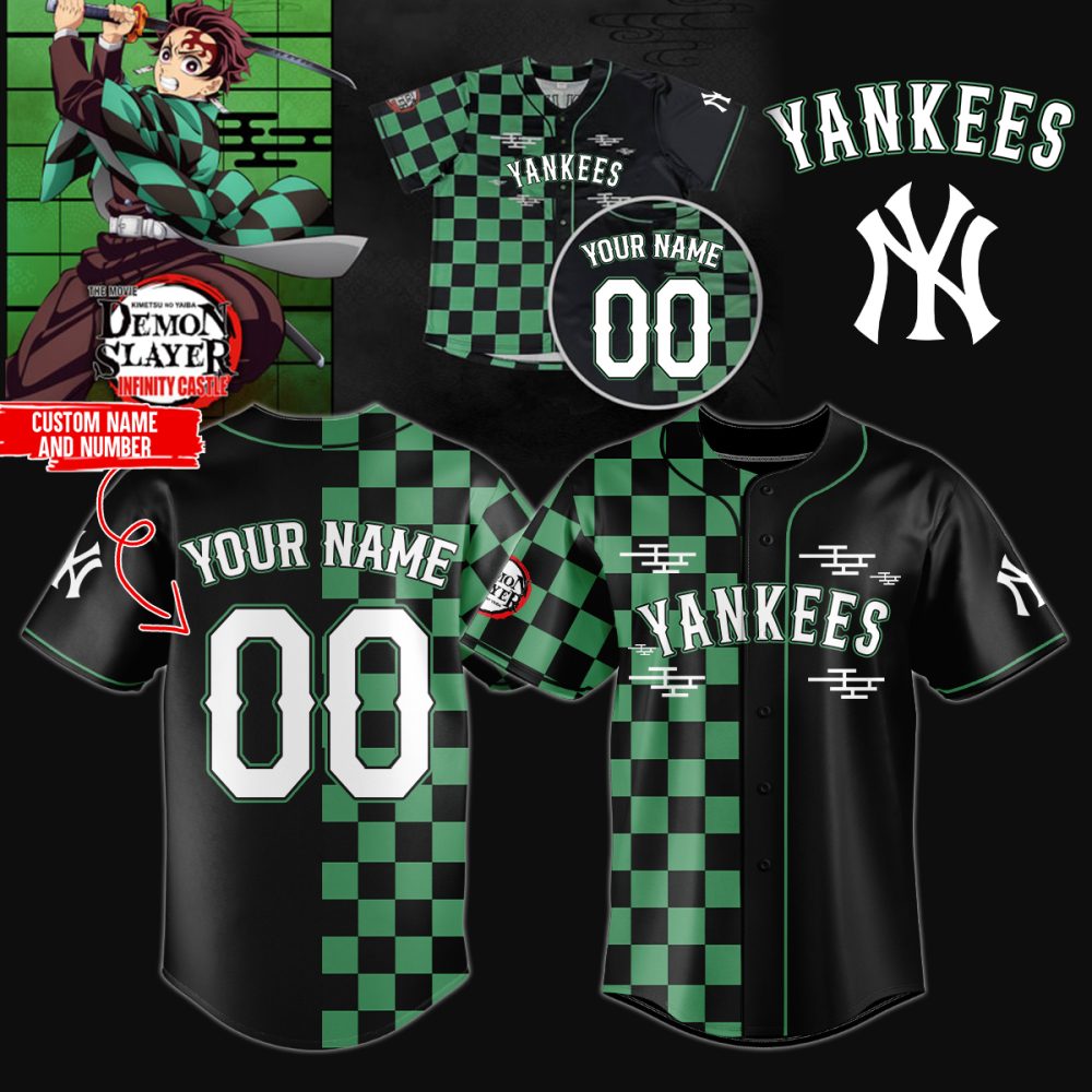 Custom Demon Slayer Yankees Jersey - Personalized Name & Number - Limited Edition