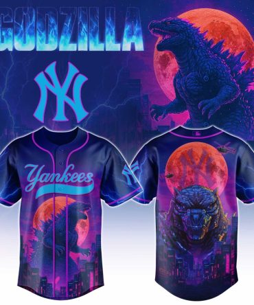 Epic Godzilla Yankees Jersey – Limited Edition Neon Moon Design