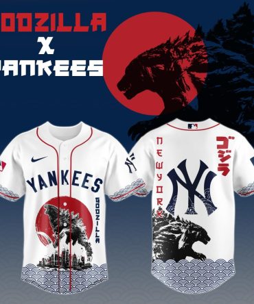 Limited Edition Godzilla X Yankees Baseball Jersey - Unique Design, Perfect Gift!