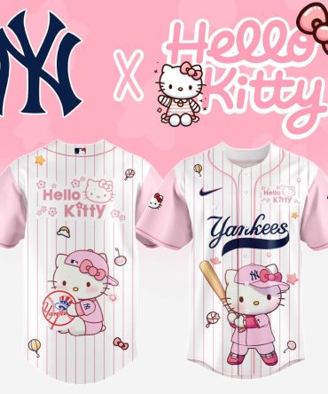 Exclusive Hello Kitty X Yankees Pink Baseball Jersey - Cute & Stylish Fan Gear