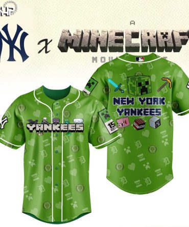 Limited Edition New York Yankees X Minecraft Green Jersey - Perfect Gift For Gamers & Fans!