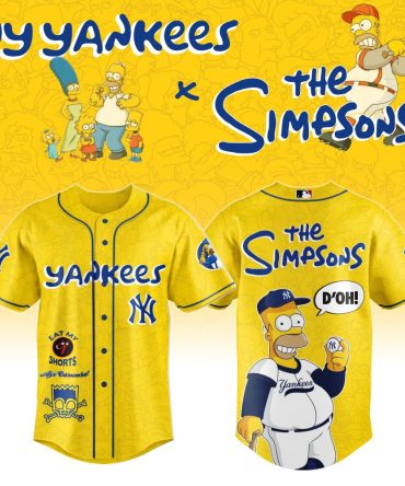 Limited Edition Ny Yankees X The Simpsons Baseball Jersey - Bold Yellow Fan Gear!