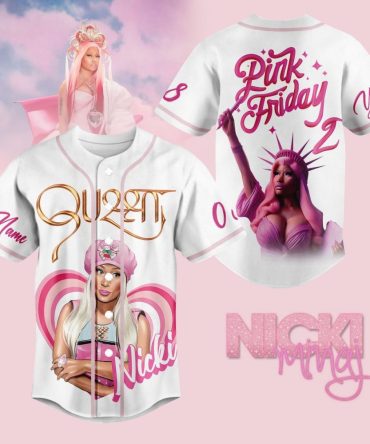 Limited Edition Pink Queen Graphic Baseball Jersey - Stylish & Unique Design