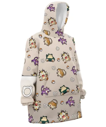 Normal Type Pattern Pokemon Hooded Blanket Hoodie