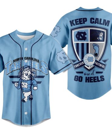 Unc Tar Heels Baseball Jersey - Keep Calm Go Heels Design - Perfect For Fans!