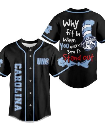 Stand Out In Style With Unc Carolina Baseball Jersey - Unique Graphic Tee For Fans!