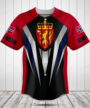 Custom Norway Flag Baseball Jersey - Personalized Team Sportswear, Breathable & Stylish