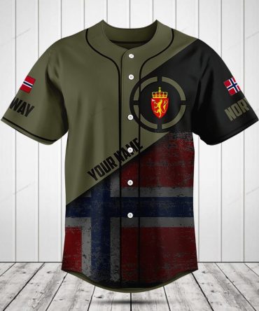 Custom Norway Flag Baseball Jersey - Personalized Name & Number, Stylish Sportswear