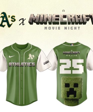 Limited Edition A'S X Minecraft Baseball Jersey – Ultimate Fan Gear For Game & Movie Night!