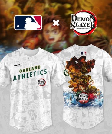 Demon Slayer X Mlb Oakland Athletics Anime Baseball Jersey - Limited Edition
