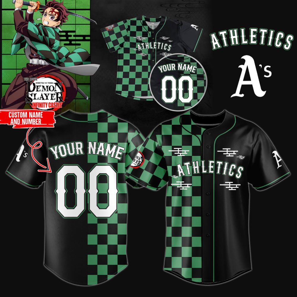 Custom Demon Slayer Athletics Jersey - Personalize Name & Number - Unique Checker Design
