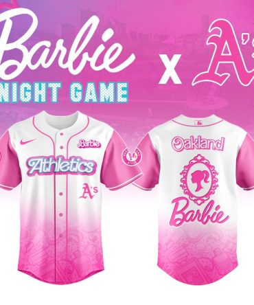Limited Edition Barbie X Athletics Pink Baseball Jersey – Perfect For Fans & Collectors!
