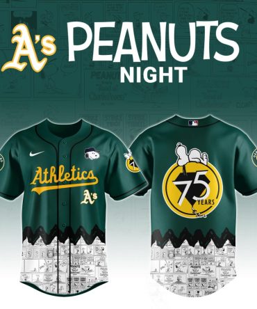 Limited Edition A’S Peanuts Night Baseball Jersey – Celebrate 75 Years With Snoopy!
