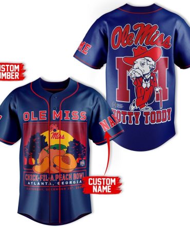 Custom Ole Miss Jersey - Personalized Name & Number , Peach Bowl Commemorative Shirt