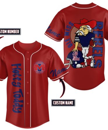 Custom Ole Miss Rebels Jersey - Personalize Name & Number - Bold Red Fan Gear