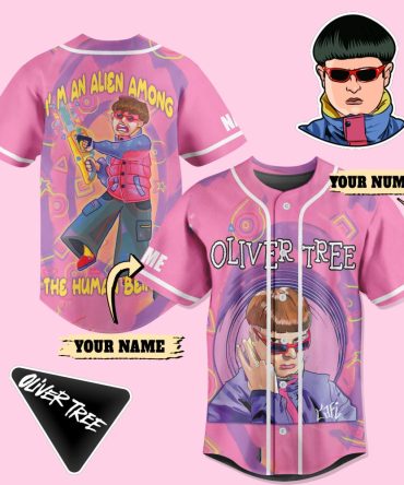 Customizable Pink Alien Baseball Jersey – Unique Design, Add Name & Number!