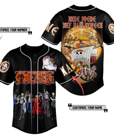 Custom One Piece Halloween Baseball Jersey - Personalized Name & Number