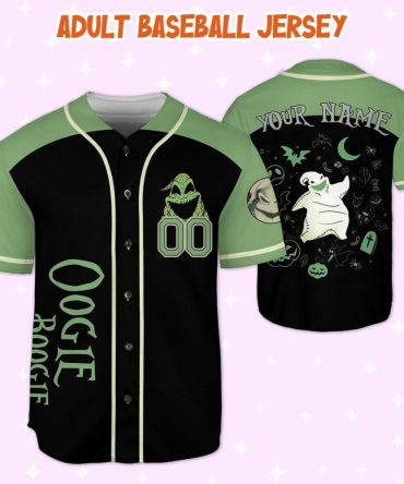 Custom Oogie Boogie Adult Baseball Jersey - Personalized Halloween Style