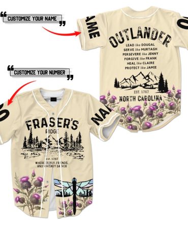Customizable Outlander Baseball Jersey – Personalize Your Name & Number – Fraser'S Ridge Design