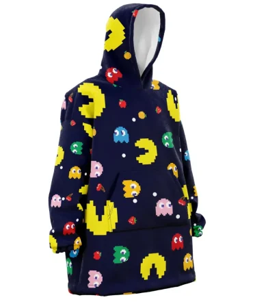 Pac Man Pattern Hooded Blanket Hoodie