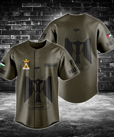 Custom Palestine Eagle Baseball Jersey - Personalized Name & Flag Design