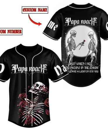 Customizable Skeleton Rose Baseball Jersey - Gothic Style With Personalized Name & Number