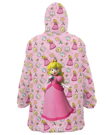 Peach Pattern Mario Bros Nintendo Hooded Blanket Hoodie