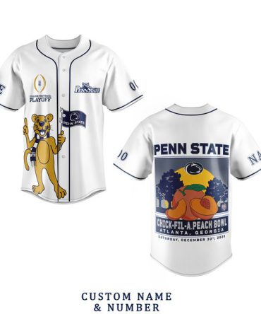 Custom Penn State Peach Bowl Jersey - Personalized Name & Number - Limited Edition Fan Gear