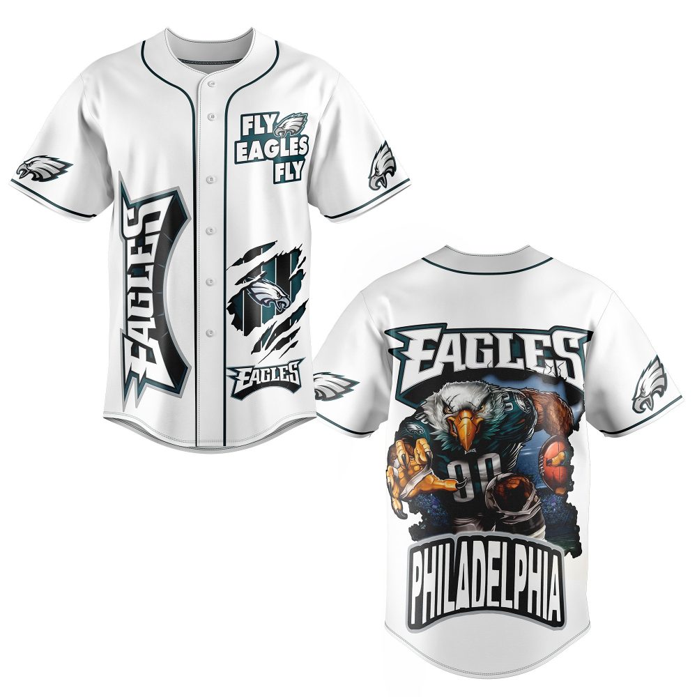 Philadelphia Eagles Vintage Baseball Jersey - Bold Fan Apparel With Logo Graphics