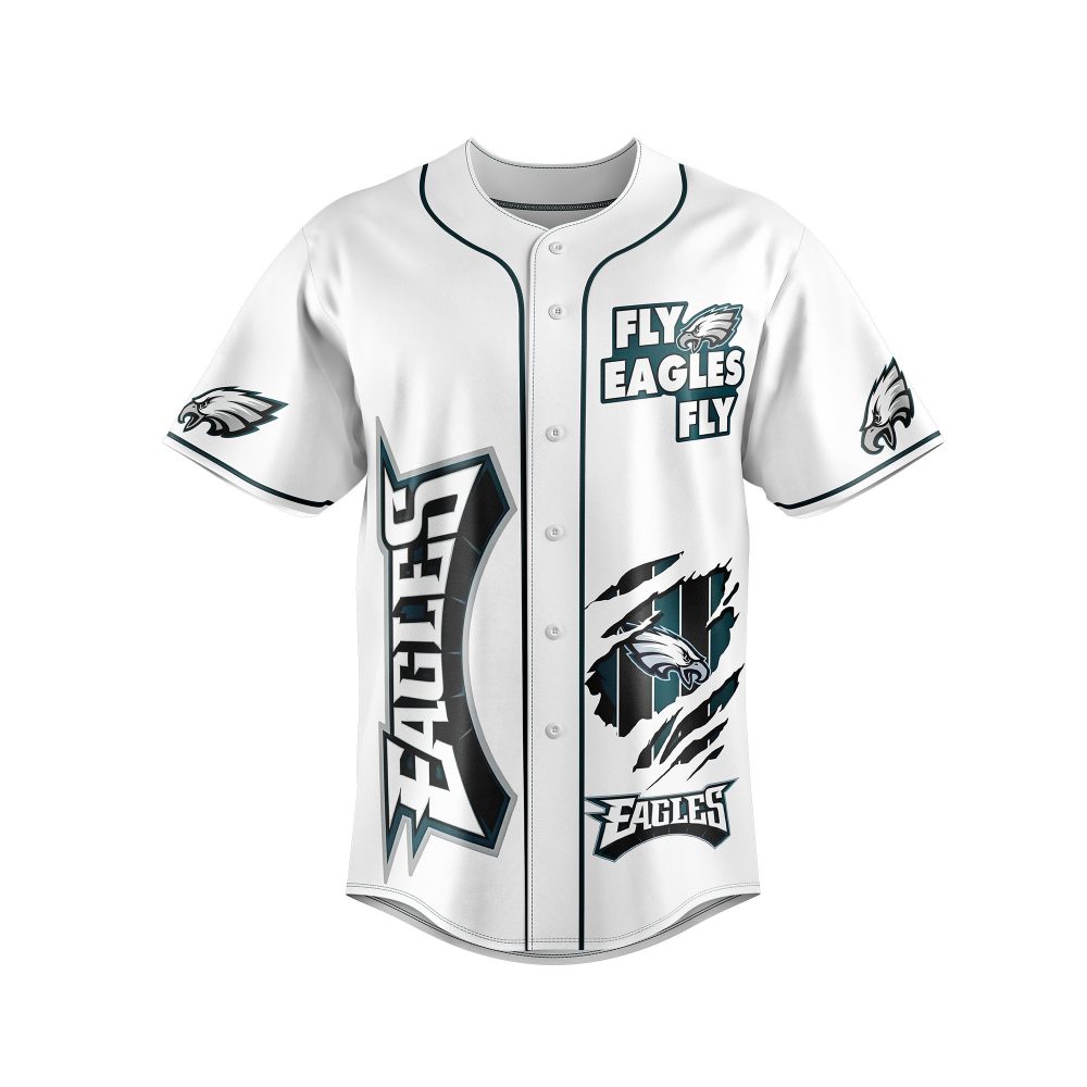 Philadelphia Eagles Vintage Baseball Jersey - Bold Fan Apparel With Logo Graphics - Image 2