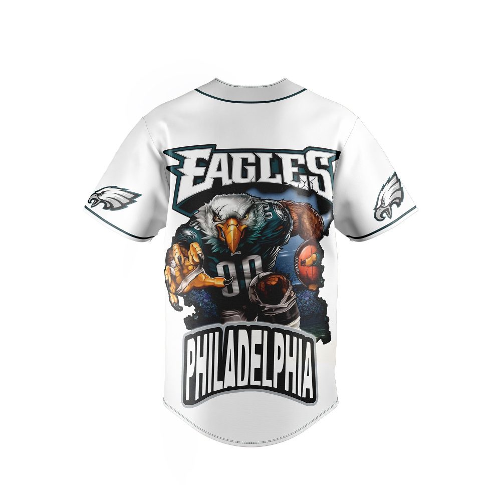 Philadelphia Eagles Vintage Baseball Jersey - Bold Fan Apparel With Logo Graphics - Image 3