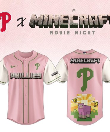 Minecraft X Phillies Pink Jersey – Limited Edition For Movie Night Fans!