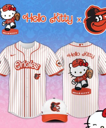 Limited Edition Hello Kitty X Orioles Baseball Jersey – Cute & Sporty Fan Gear!